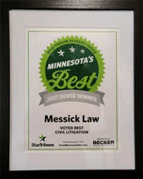 Minnesota's Best | 2021 Silver Winner | Messick Law | Voted For Civil Litigation